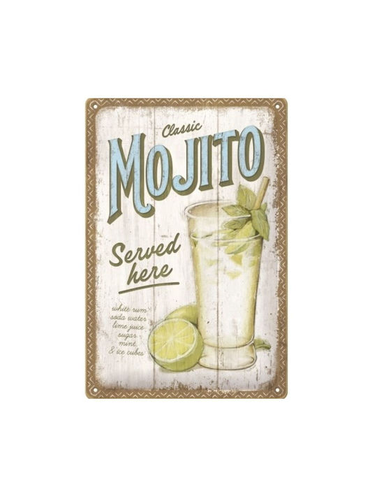 Nostalgic Art 3D Wall Decor Sign Mojito Handmade Made of Metal 30x30cm
