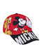 Cerda Kids' Hat Jockey Fabric Mickey Red