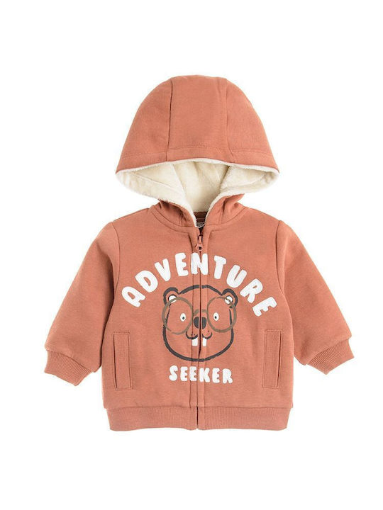 Kinder-Sweatjacke mit Kapuze Braun