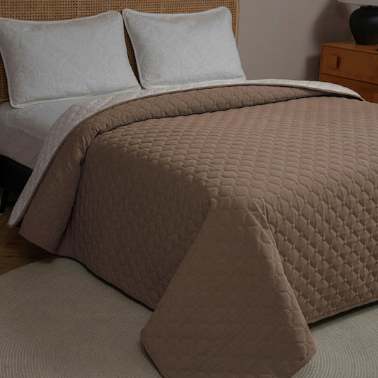 Adam Home Mistral Σετ Κουβερλί Υπέρδιπλο Microfiber Καφέ 220x240cm 3τμχ