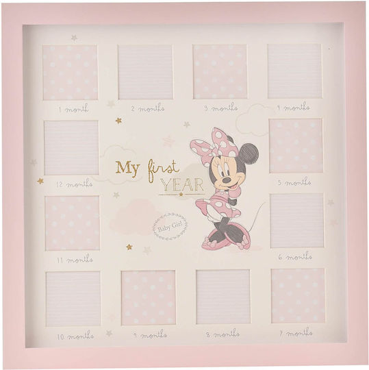 Disney Minnie Детска Рамка за снимки Дърво Розов 28x28см