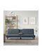 Dreisitzer Sofa Bett Samt Graue 200x89x70cm