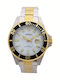 Inora Herrenuhr 43mm Batterie mit rostfreiem Stahlarmband Silber / Gold