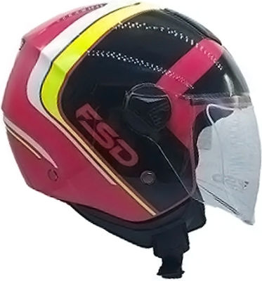 Faseed 700-721 Jet Helmet ECE 22.05 Fuchsia/Black/Yellow 28605631