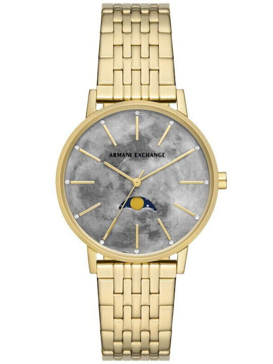 Armani Exchange Γυναικείο Ρολόι 36mm Μπαταρίας με Χρυσό Μεταλλικό Μπρασελέ