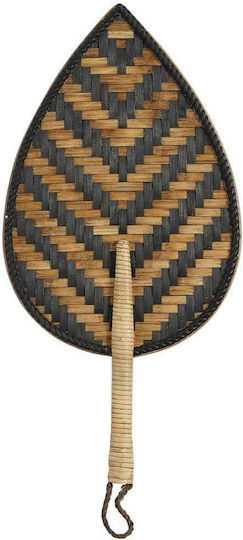 Atmosphera Handgefertigte Wanddekoration Fächer Schwarz Aus Korbweide Material 64cm