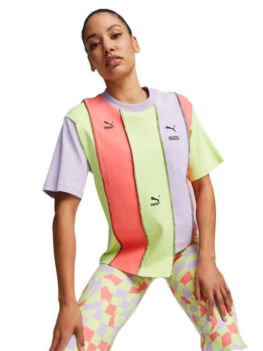 Puma Women's T-shirt Striped Multicolour