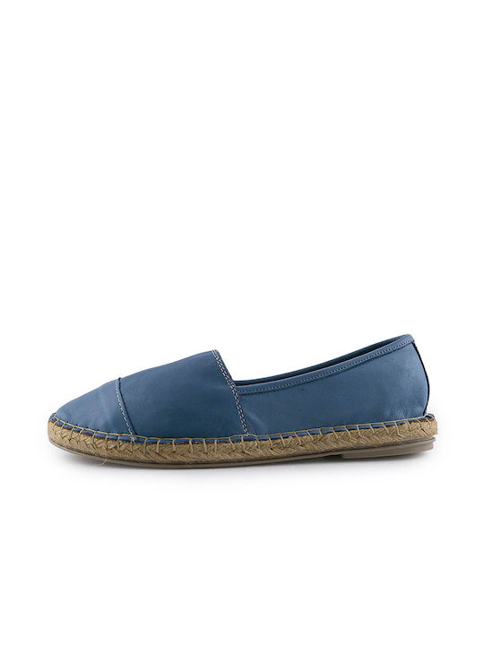 Top3 Lederne Damen Espadrilles in Blau Farbe