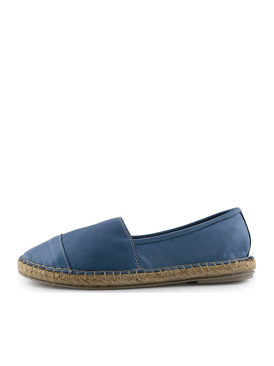 Top3 Women's Leather Espadrilles Blue
