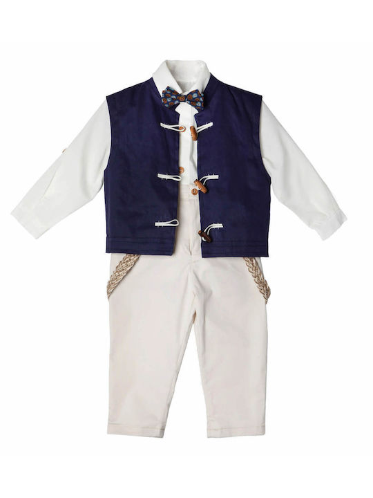 Nst Nastasia Costum De Botez Cu Vestă Pentru Bă...