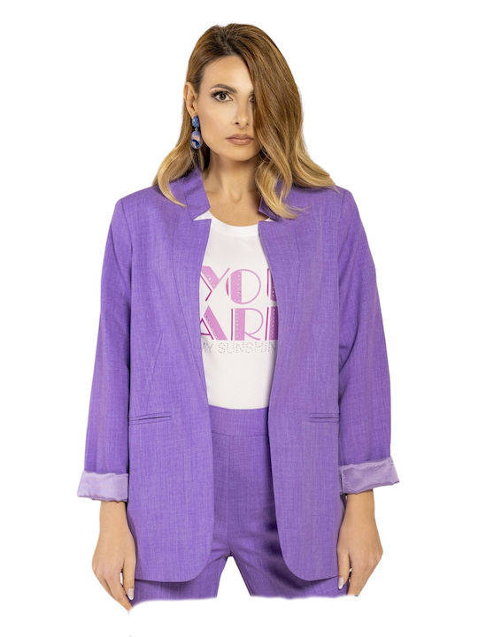 Derpouli Women's Blazer Purple