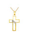 14K Gold handmade cross with chain