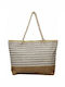 Beach Bag Sea Lines Beige-Gold Lines Ref.13370