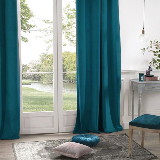 Atmosphera Verdunkelung mit Grommets Blau 140x260cm