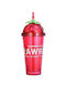 Tpster Glass Water made of Plastic in Red Color with straw 380ml