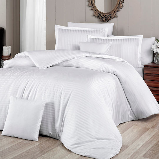 Lino Home Capri Hotel Sheet White Queen Size 240x270cm 100% Cotton 1pcs
