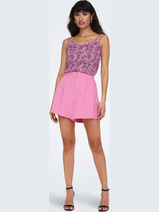 Damen Hohe Taille Shorts Rosa
