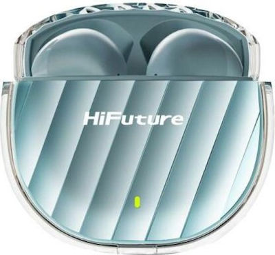 HiFuture FlyBuds 3 Bluetooth Handsfree Earphones with Sweat Resistance and Charging Case Light Blue