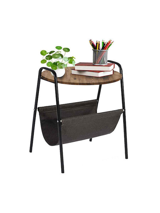 Rund Beistelltisch Casper Black / Walnut L40xB43xH60cm