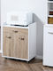 HomCom Wooden Kitchen Trolley 4 Tiers White 60x40x77cm