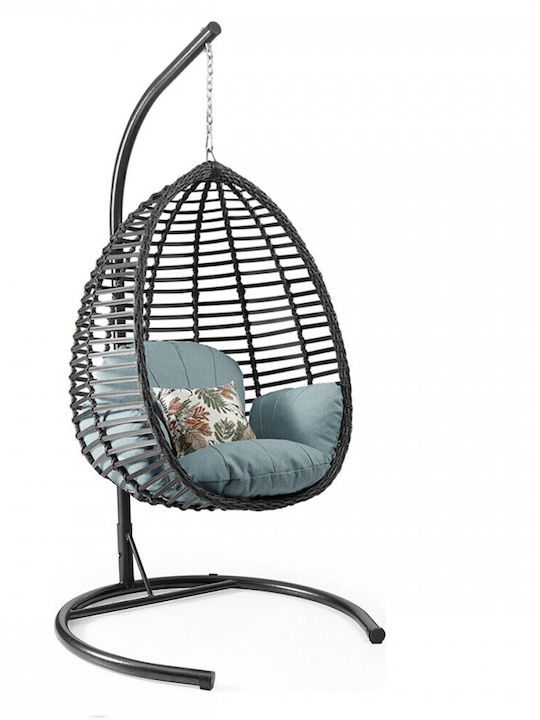 Krattan Metallic Swing Nest with Stand Gray L184xW123xH105cm