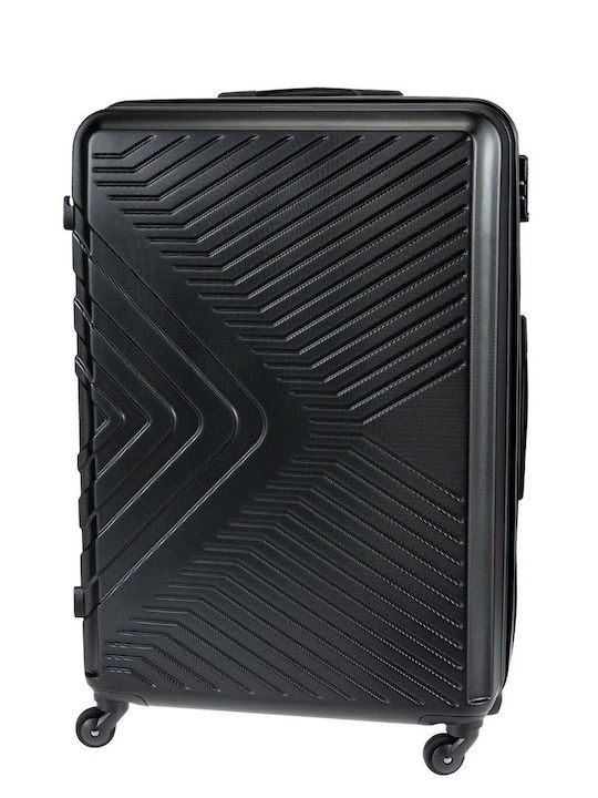 Polo Oslo Medium Hard Black Suitcase With 4 Wheels Height 65cm