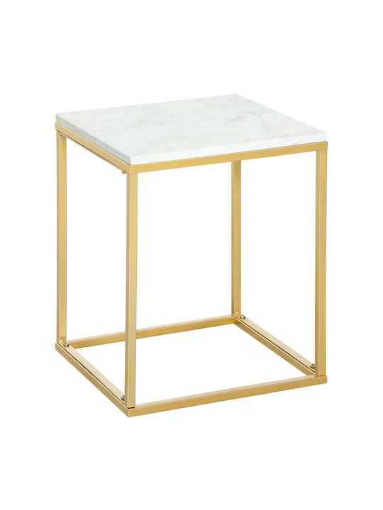 Square Metal Side Table White L40xW40xH50cm