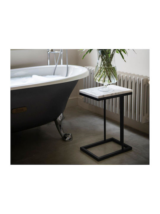 Rechteckiger Beistelltisch aus Metall Weiß M36xLänge24.5xHöhe50cm