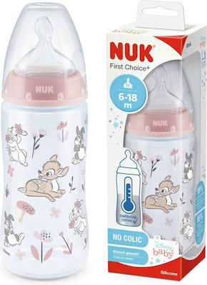 Nuk Plastic Bottle Anti-Colic with Silicone Nipple for 6-18 months Bambi 300ml 1pcs 10.741.486