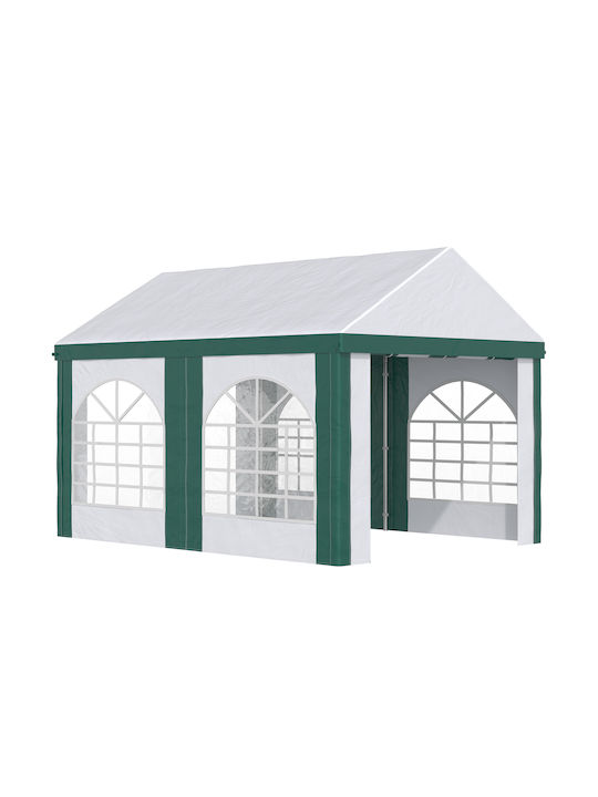 Outsunny Gazebo Garten Grün 4x2.95m