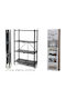 Metallic Kitchen Trolley 3 Tiers Black 71x34x124cm