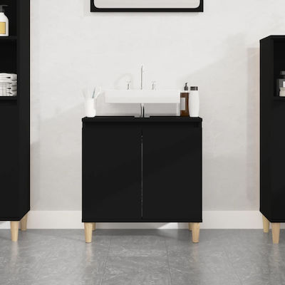 vidaXL Cabinet de baie fără chiuvetă L58xl33xH60cm Negru