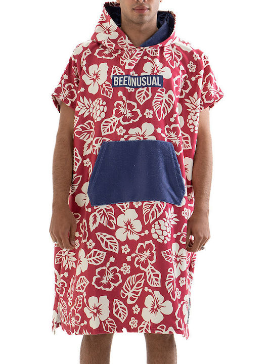 Bee. Unusual. Microfiber Beach Poncho Red