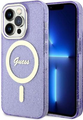 Guess MagSafe Back Cover Σιλικόνης Glitter Gold (iPhone 14 Pro Max)