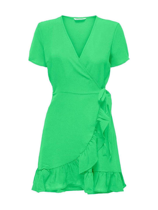 Only Καλοκαιρινό Mini Φόρεμα Κρουαζέ Light Green