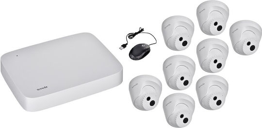 Tenda Система за наблюдение K8P-4CR 8 Камери Камери Видеонаблюдение 4MP с Записващо устройство DVR