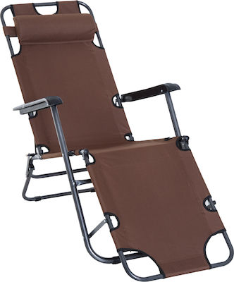 Outsunny Lounger-Armchair Beach Brown 135x60x89cm