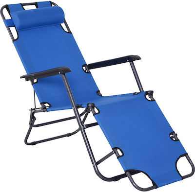 Outsunny Lounger-Armchair Beach Blue 135x60x89cm