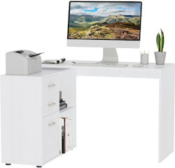 Wooden Corner Home Office Desk White L117xW83.5xH76cm