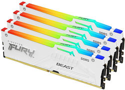 Kingston Fury Beast RGB 64GB DDR5 RAM με 4 Modules (4x16GB) και Ταχύτητα 5200 για Desktop