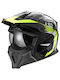 LS2 Drifter OF606 Triality Black/H-V Yellow Motorradhelm Modular ECE 22.06 1300gr