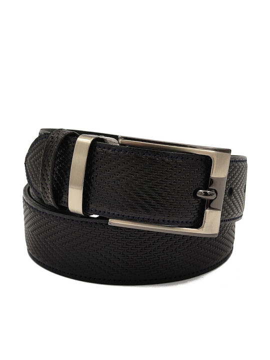 0401-82 Herren Gürtel Leder Schwarz