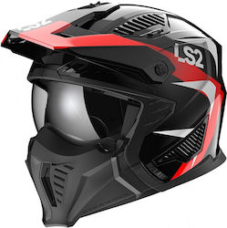 LS2 OF606 Drifter Triality Red Motorradhelm Modular ECE 22.06 1300gr