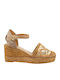 Damenplattformen im Espadrilles-Stil Goldene