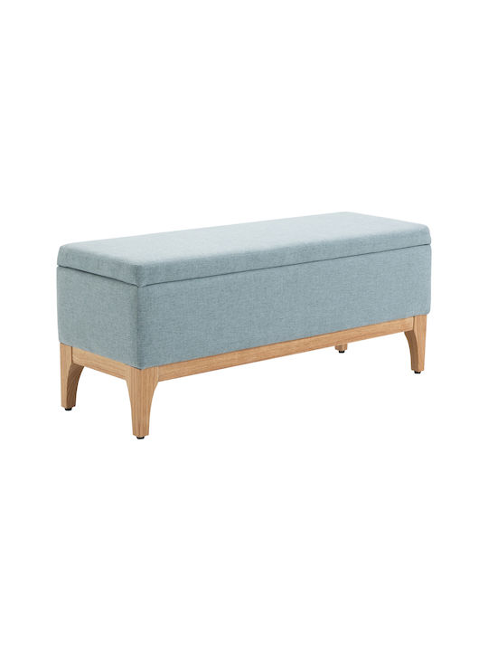 Hocker Bankhocker Gepolstert mit Stoff Hellblau