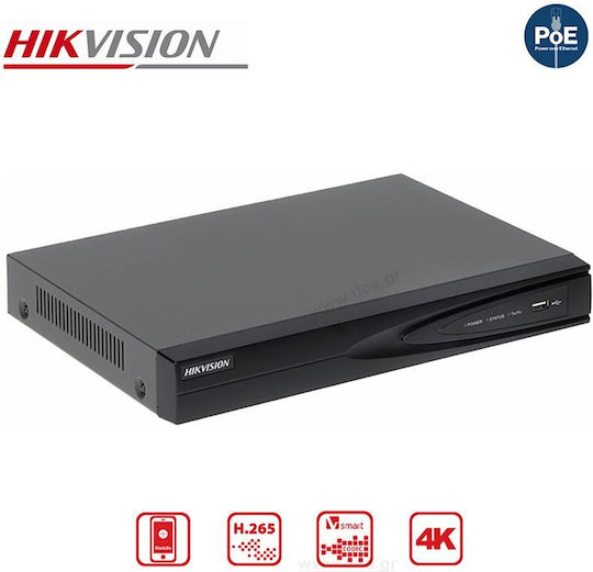 Hikvision NVR Überwachungsvideorekorder 8 Kanäle mit Auflösung 4K