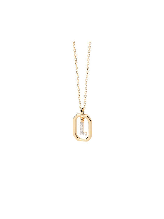 P D Paola Necklace Monogram from Gold Plated Silver