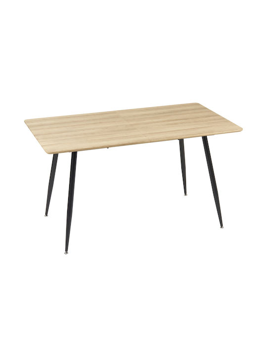 Table Kitchen Wooden Black 140x80x76cm