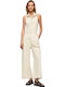 Larsa Women's Denim Sleeveless One-piece Suit Beige