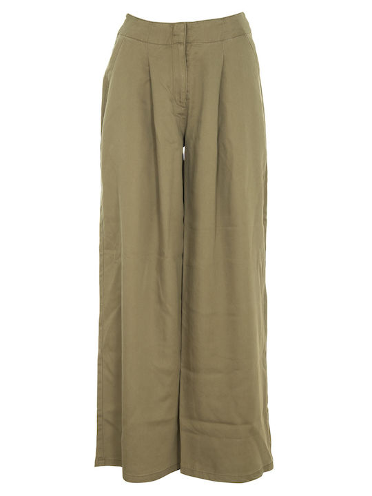 Only Γυναικεία Υφασμάτινη Παντελόνα Loose Fit Aloe Khaki